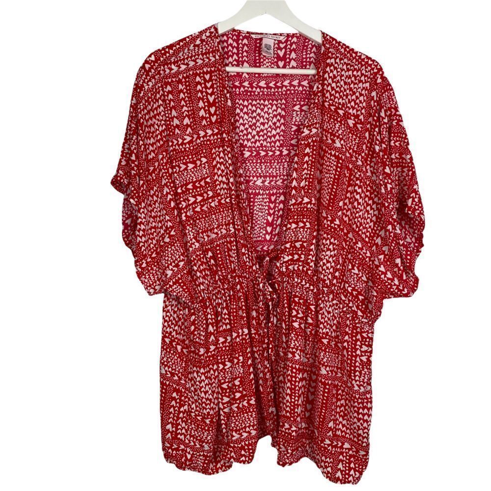 Victoria's Secret Red heart robe / Kimono One Size